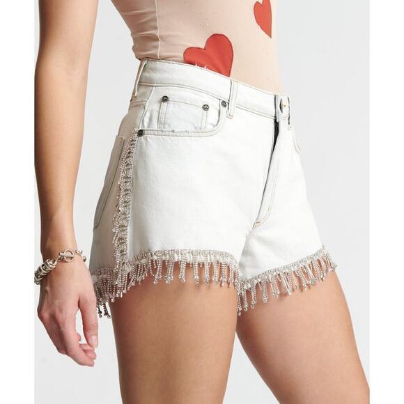 Anthropologie One Teaspoon Razzle Dazzle Truckers Mid Waist Relaxed Shorts NWOT - Picture 1 of 11